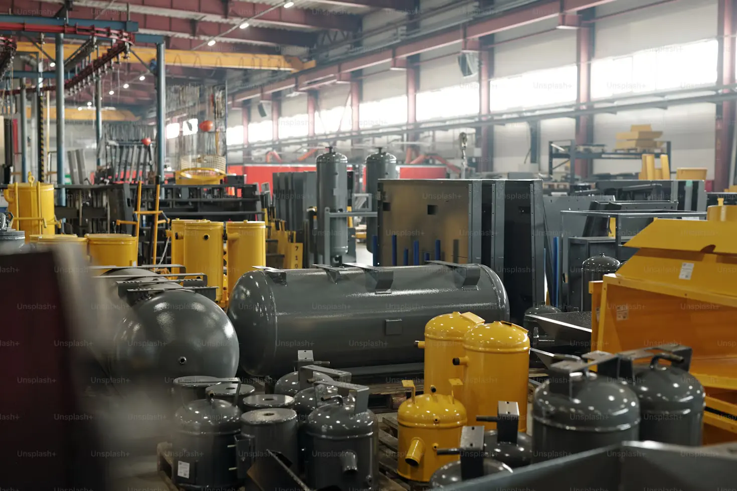 Background image showcasing industrial products